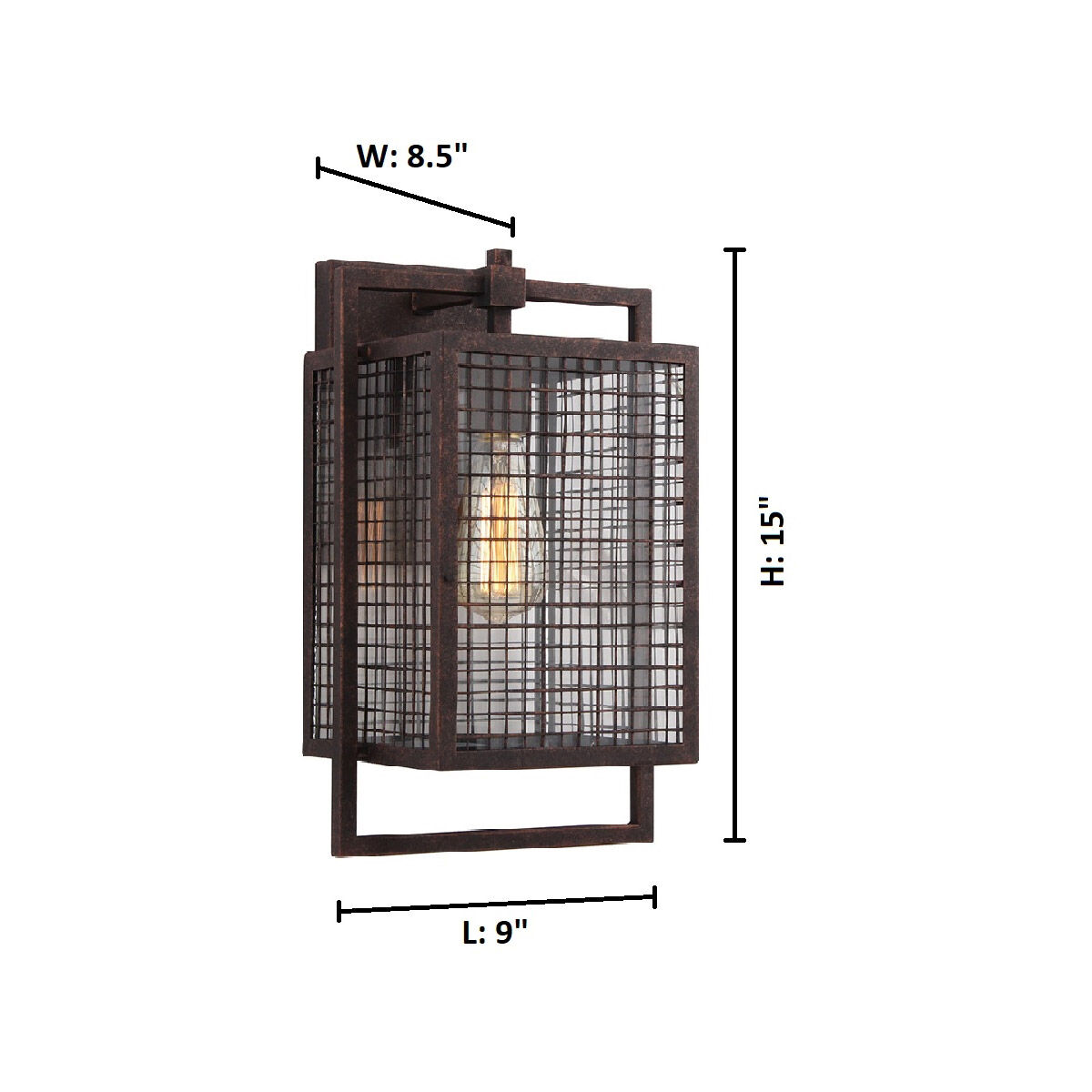 Garraux 1 Light 8.5 inch Rust Wall Sconce Wall Light